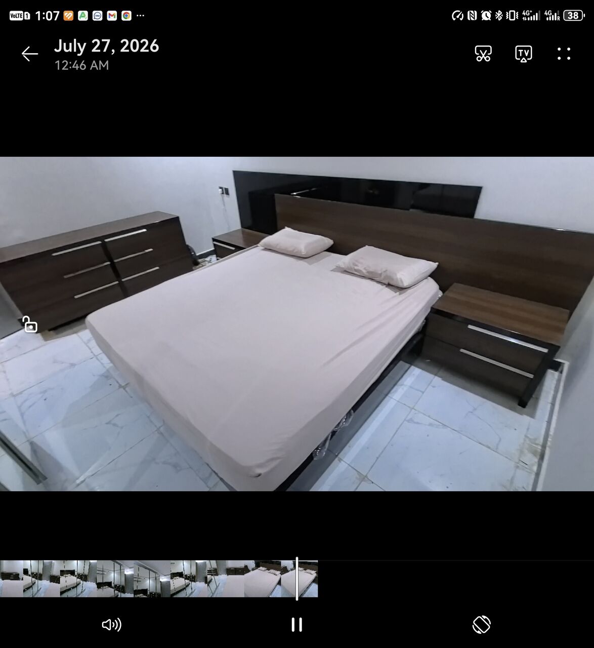 Olaya, Furniture, SAR 1600,  Bedroom Furniture Set & Wardrobe With 7 Mirror Shutters - Excellent Quality & Condition