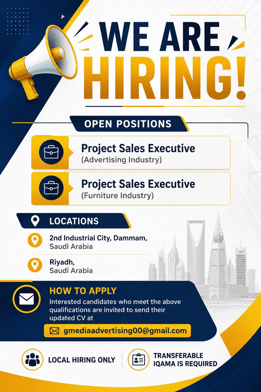 Dammam, Jobs, Project Sales Executive