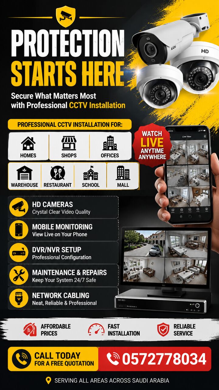Riyadh, Technical, Professional CCTV Installation And Services