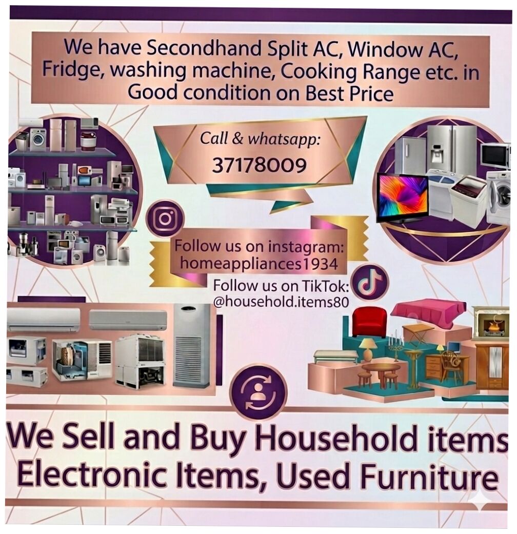 Manama, Items Wanted, 🌎🌍We Buy Used Household Items Ac Fridge Washing Machine Cooking Range Etc