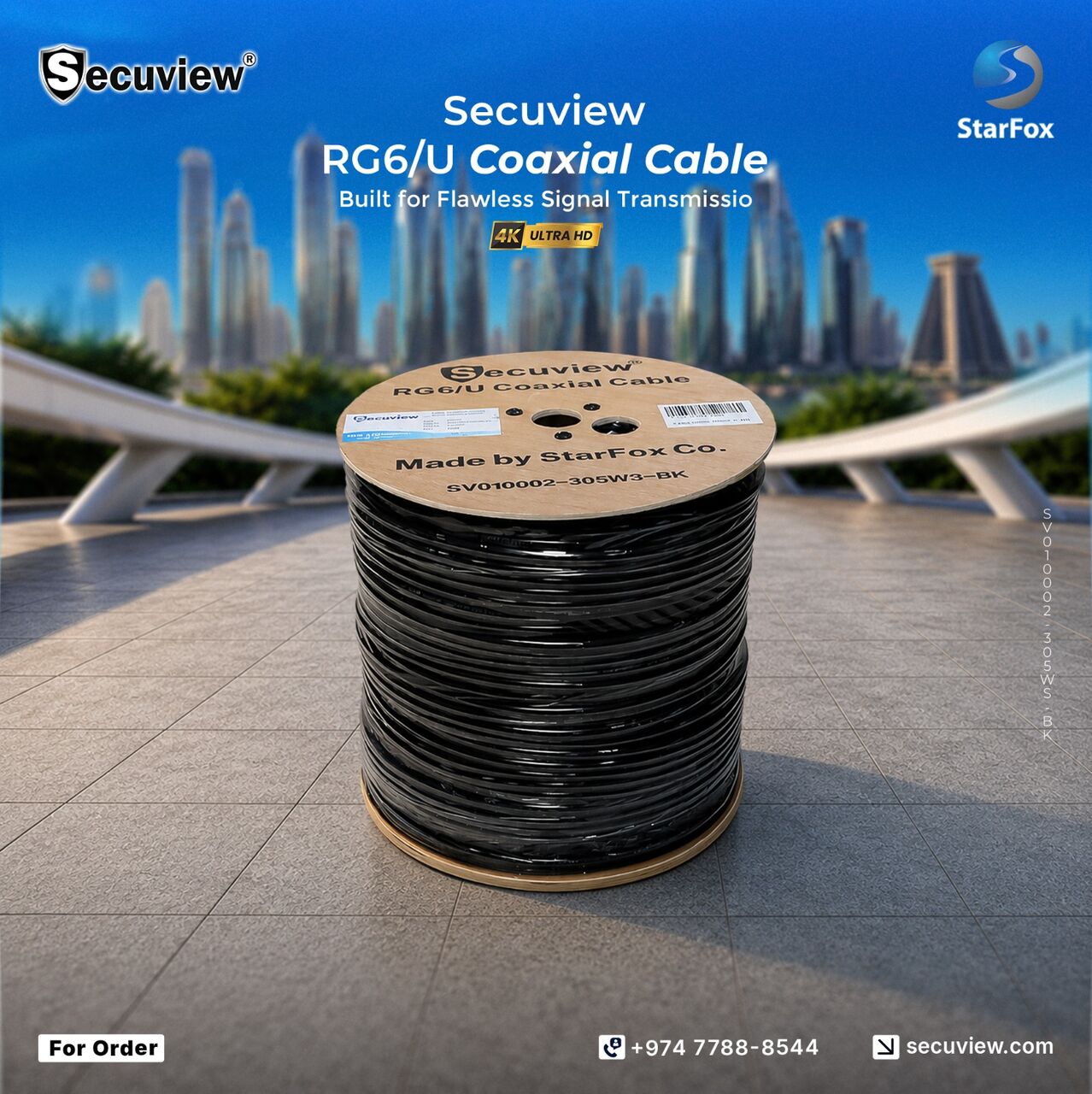 Doha, Electronics, QAR 142,  Secuview High Efficiency RG6/U Coaxial Cable 305M
