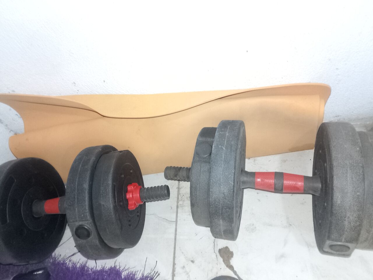 King Abdullah Economic City, Household Items, SAR 80,  18kg Plates With Dumbbells Nd 2in1 1big Road