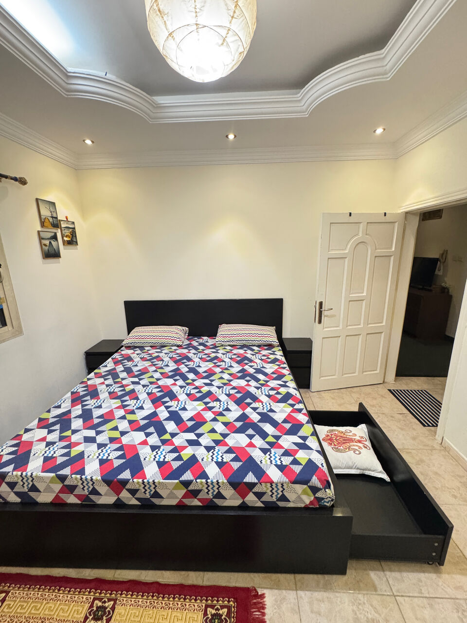 Jeddah, Furniture, SAR 1300,  IKEA Bed With Side Table And Below Drawers With Mattress For Sale