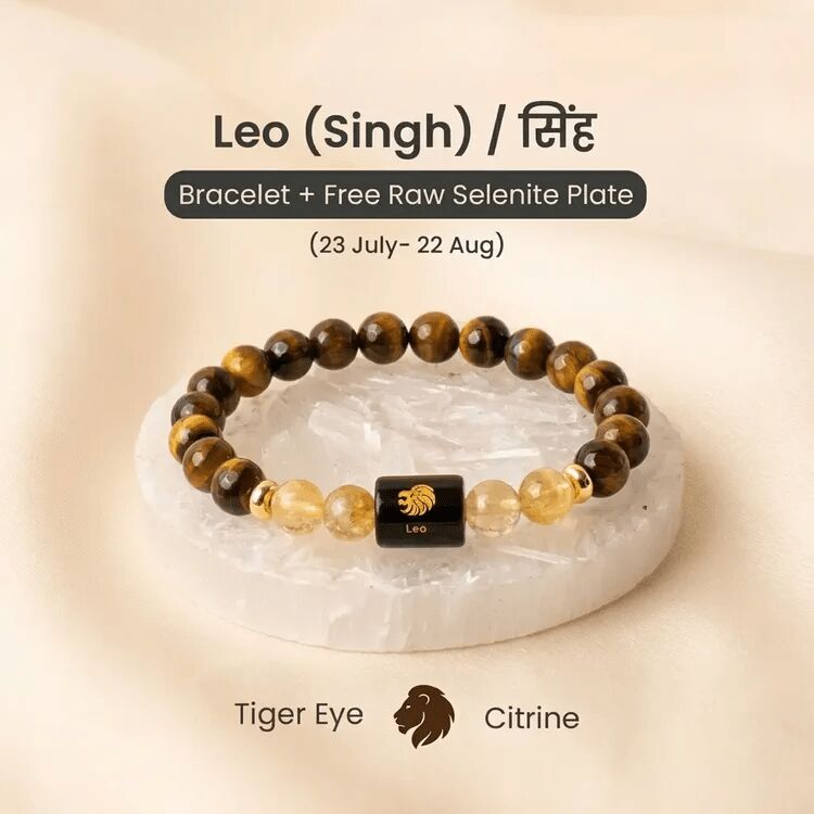 Mumbai, Jewelry, INR 999,  Buy Zodiac Tiger Eye & Citrine Bracelet &ndash; Natural Crystal Bracelet