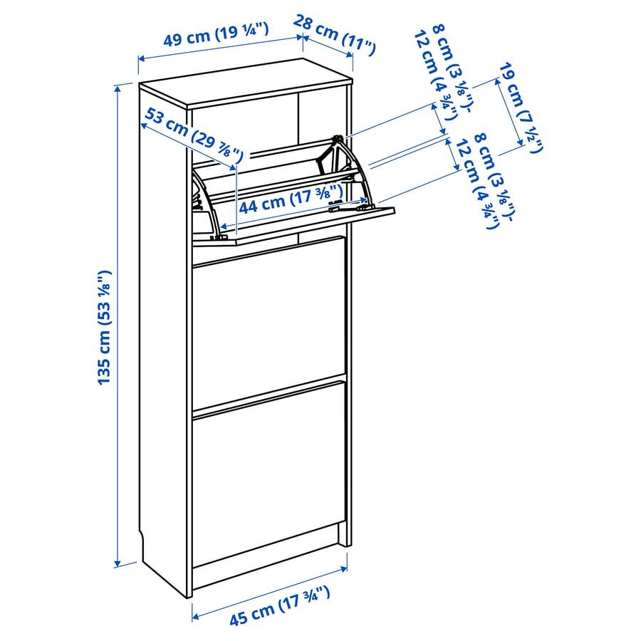 Al Rimal, Furniture, SAR 140,  For Sale: IKEA 3-Compartment Shoe Cabinet (White)