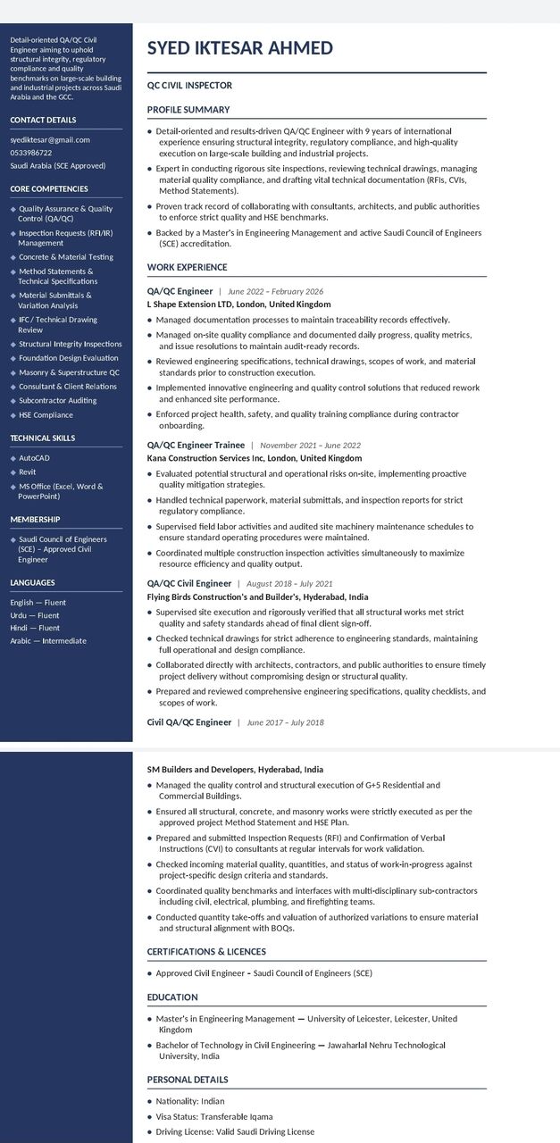 Riyadh, Job Seekers, Qc Inspector