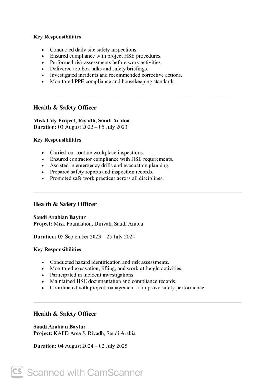 Riyadh, Job Seekers, Safety Officer