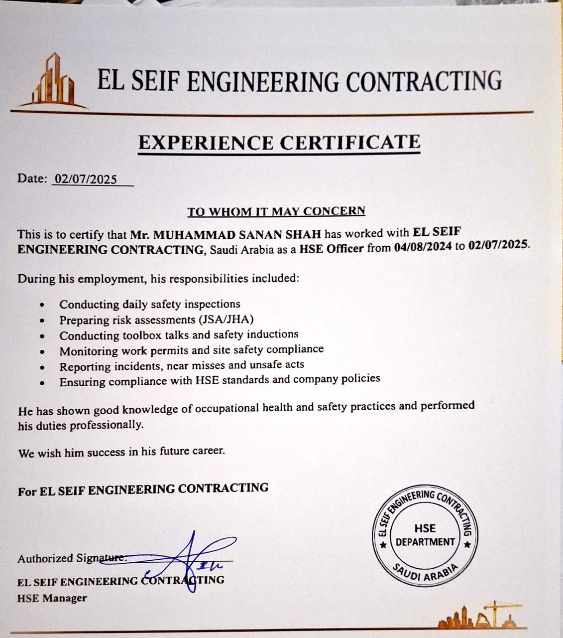 Riyadh, Job Seekers, Safety Officer
