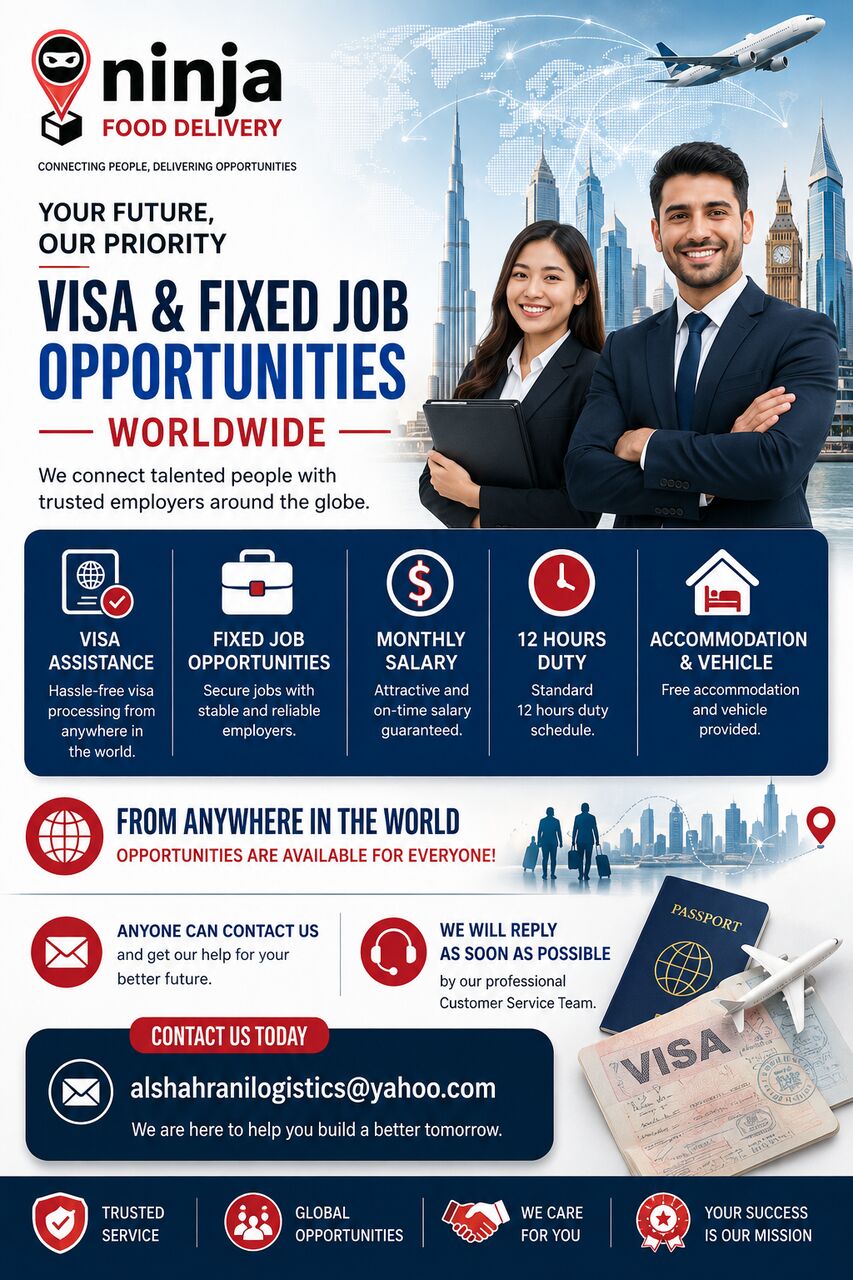 Jeddah, Jobs, JOB WITH VISA