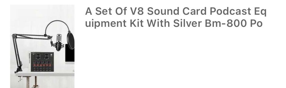 Dammam, Collectibles, SAR 230,  Q18 Fill Light Gimbal Stabilizer And A Set Of V8 Sound Card Podcast Equipment Kit.