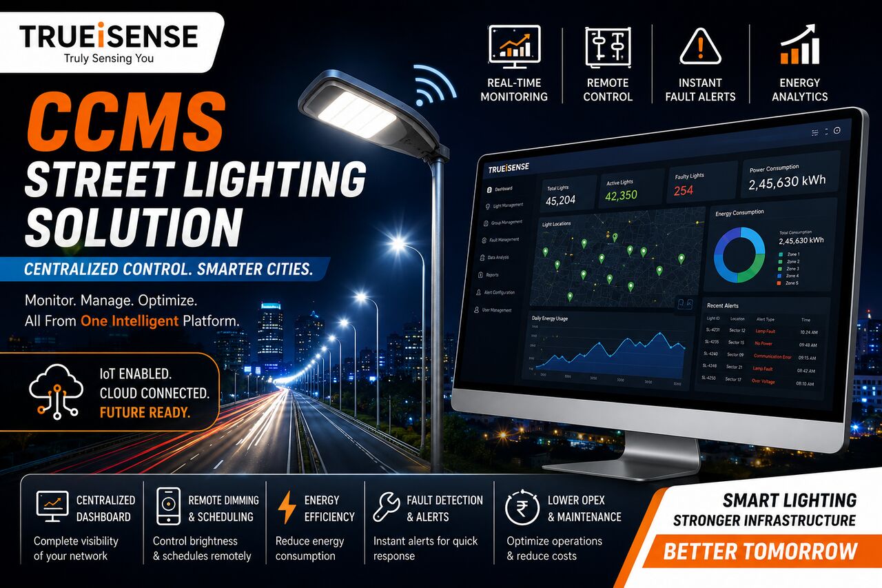 Noida, Electronics, CCMS Monitoring Sensor Street Lighting Solutions | TRUEiSENSE