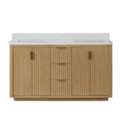 Vinnova, Cádiz 60in. Free-standing Double Bathroom Vanity In Washed Ash Grey With Composit