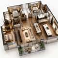 Classic 3D Floor Plan Rendering For Modern Spaces
