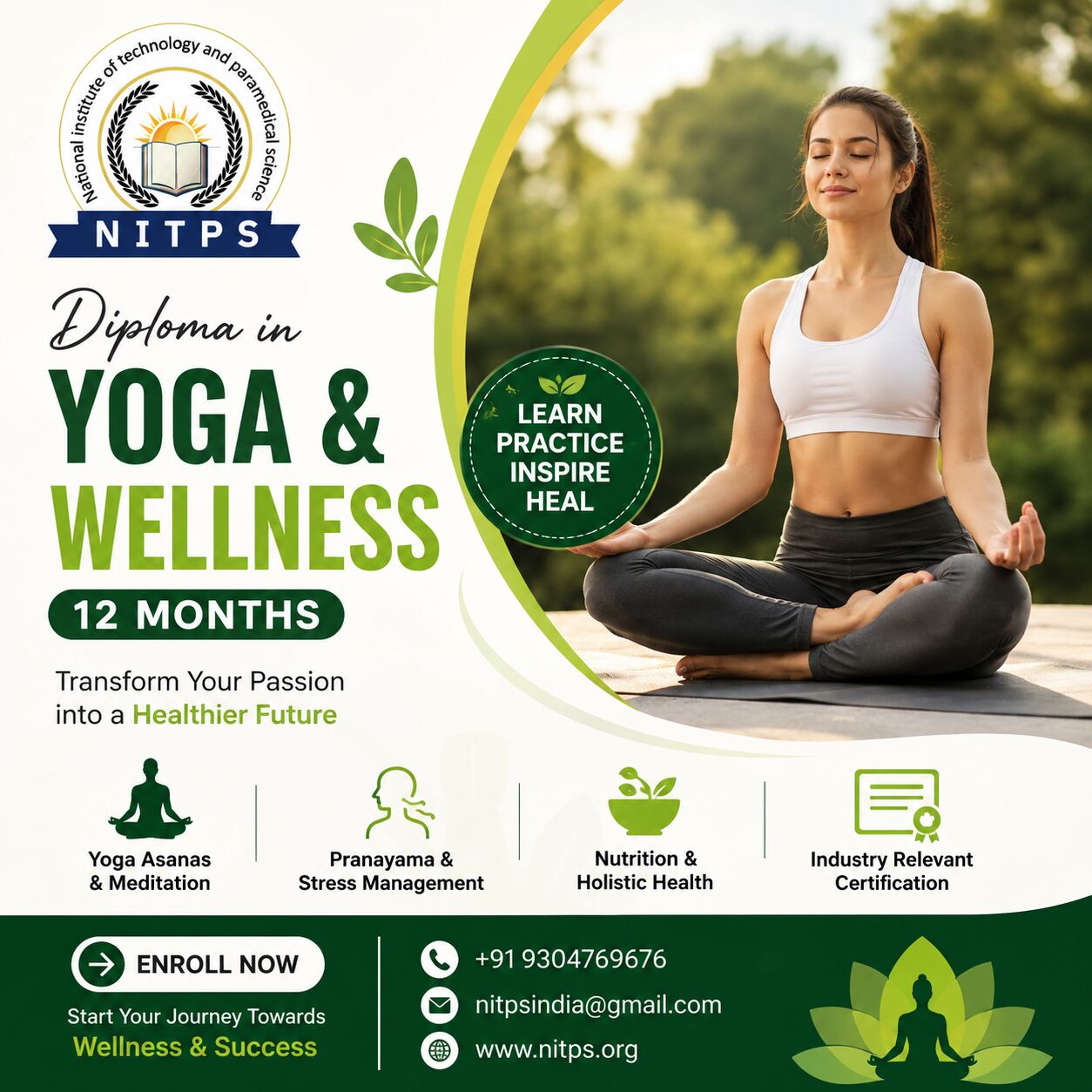 Ghaziabad, Education, Diploma In Yoga & Wellness (12 Months) | NITPS