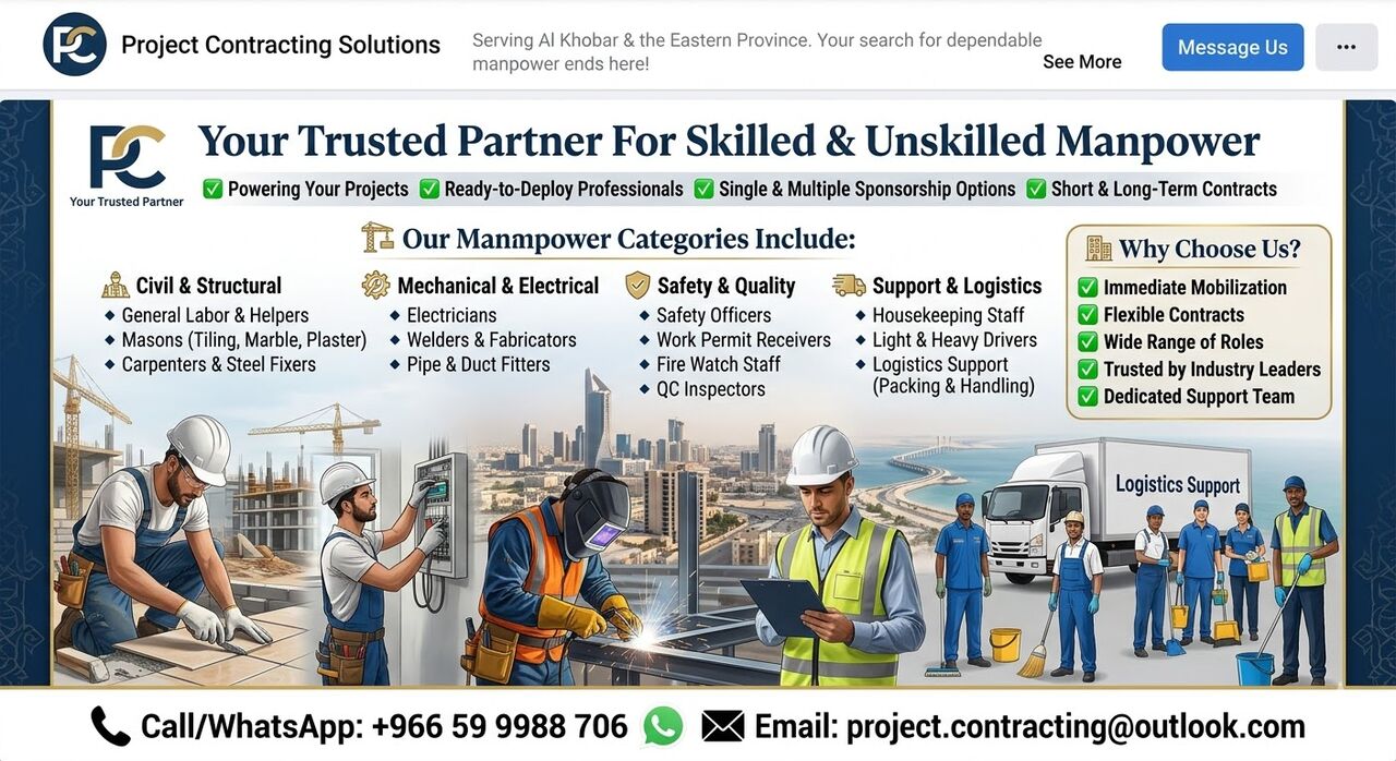 Riyadh, Construction, Your Trusted Partner For Skilled & Unskilled Manpower✅ Powering Your Projects✅0599988706.