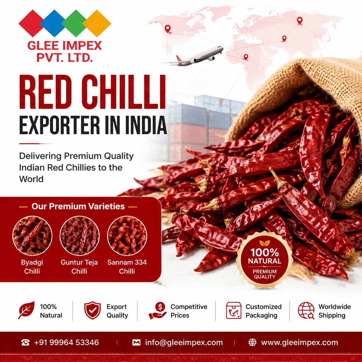 Mumbai, Food, Red Chilli Exporter In India | Bulk Indian Red Chilli Supplier | GLEE