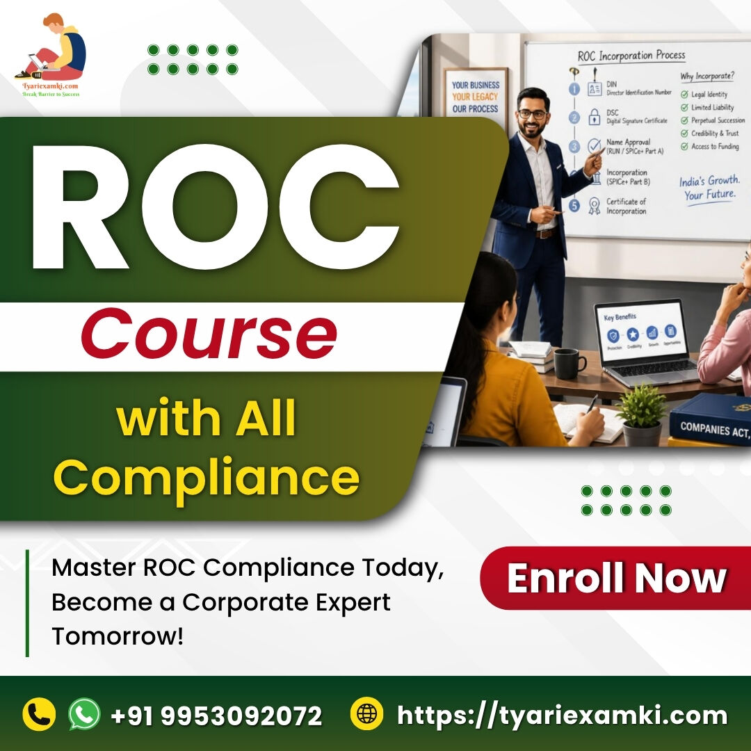 New Delhi, Lessons Offered, Best ROC Registration Course In India | Tyariexamki