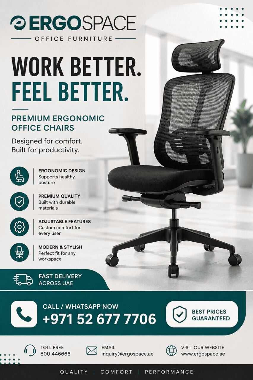 Dubai, Furniture, AED 3000,  Buy Ergonomic Office Seating In Dubai