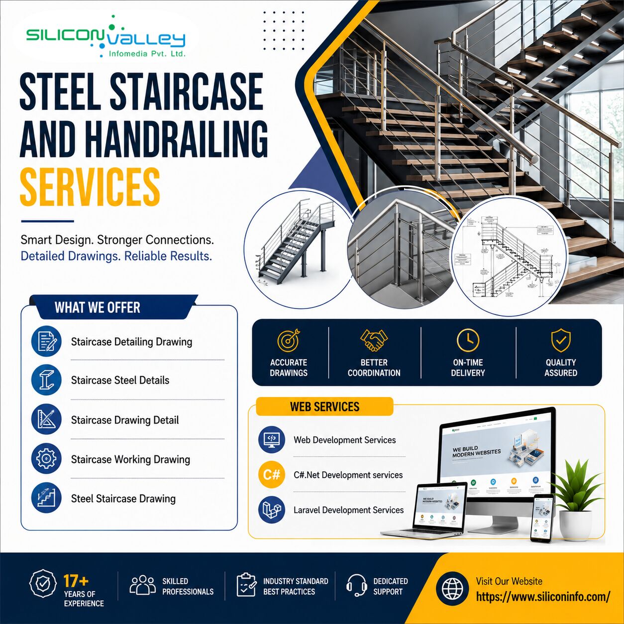 New York, Construction, High-Accuracy Steel Staircase And Handrailing Services In The USA: AEC Projects
