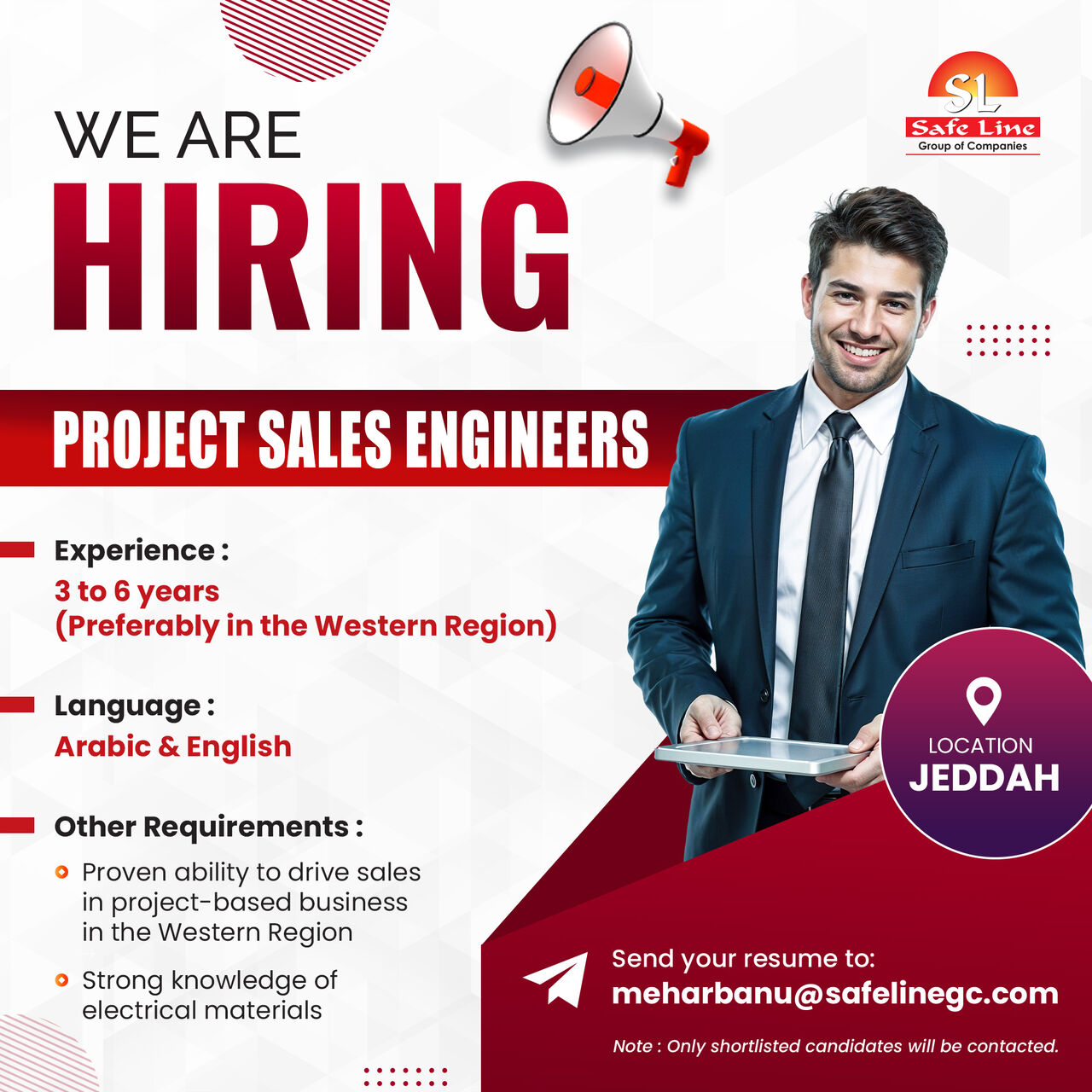 Jeddah, Jobs, Project Sales Engineers