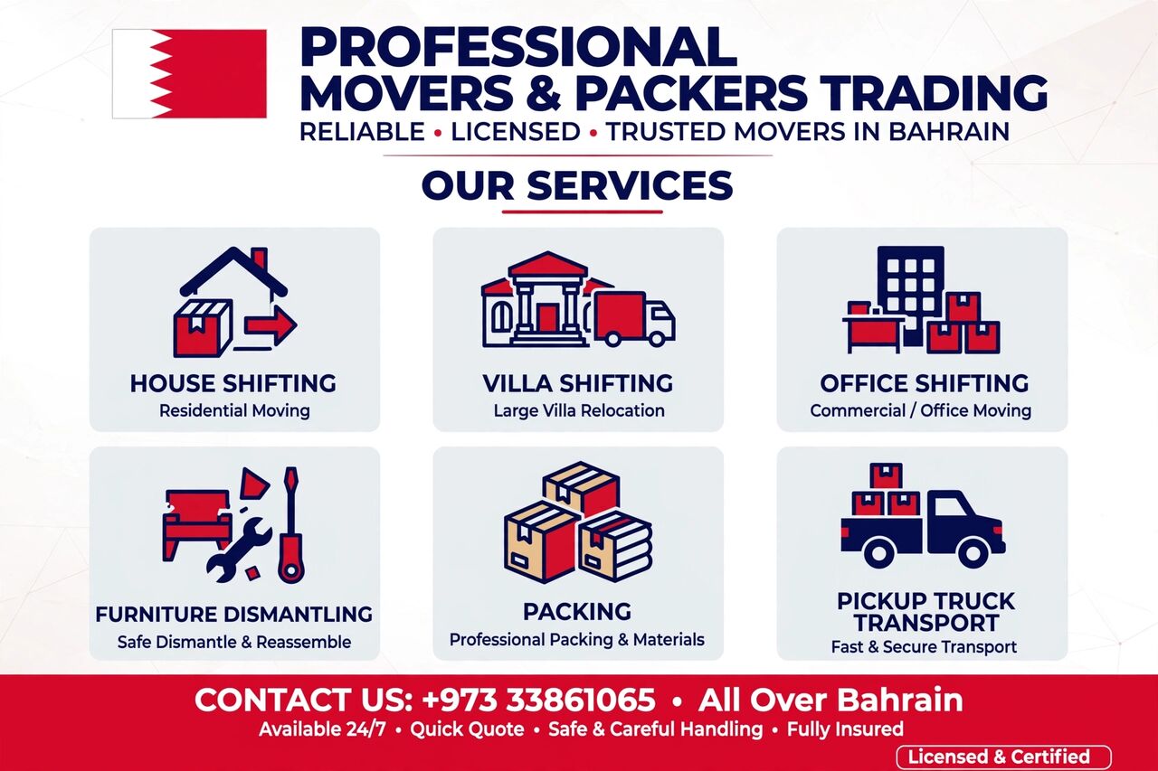 Saar, Labor/Moving, Professional Movers And Packers Trading - House, Villa, Office Shifting All Over Bahrain