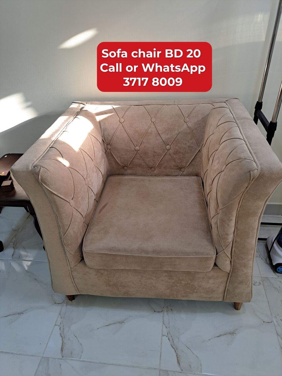 Manama, Furniture, BHD 20,  🌎🌍Sofa Chair In Good Condition For Sale With Delivery