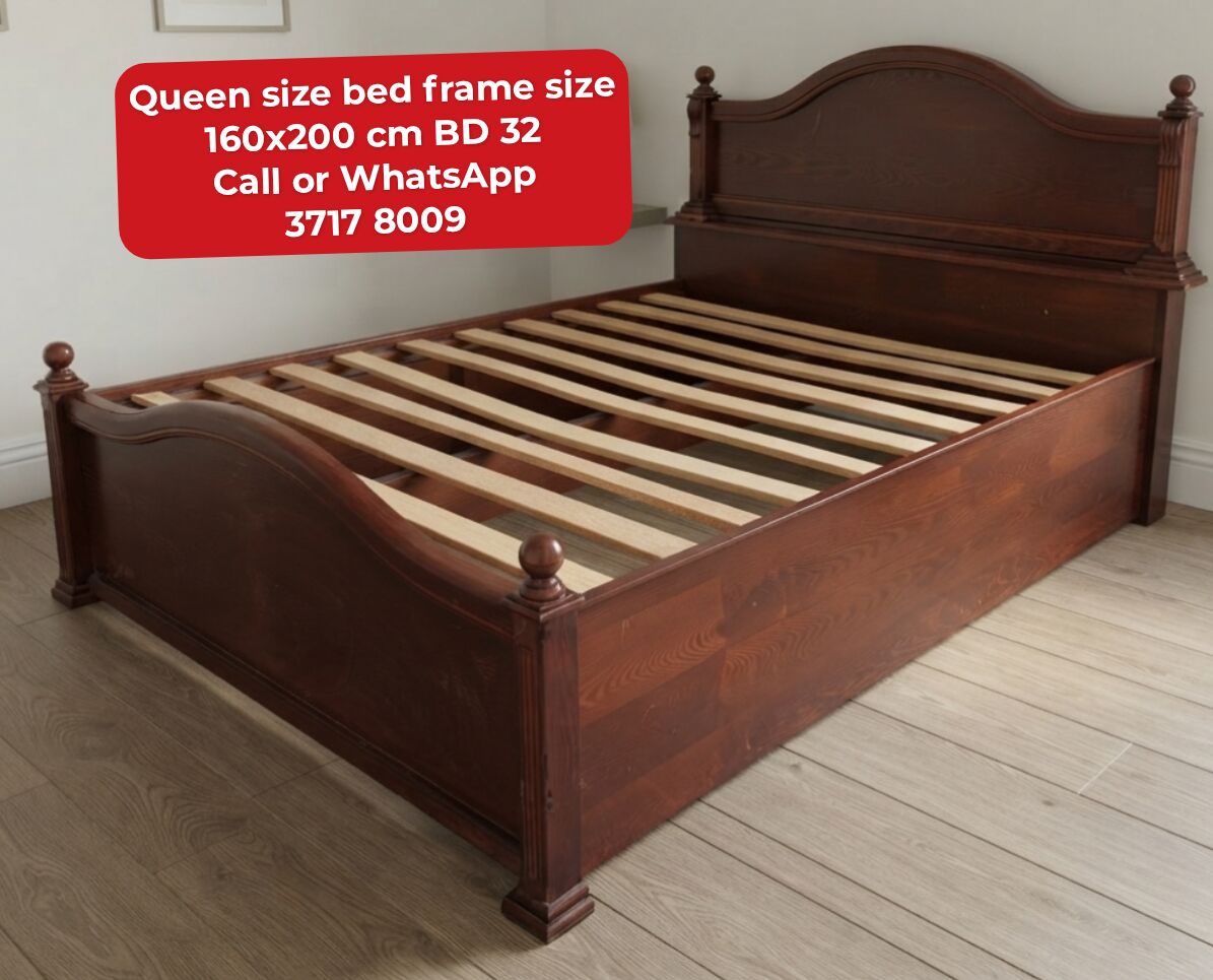 Manama, Furniture, BHD 32,  🌎🌍Queen Size Bed Frame In Good Condition For Sale With Delivery
