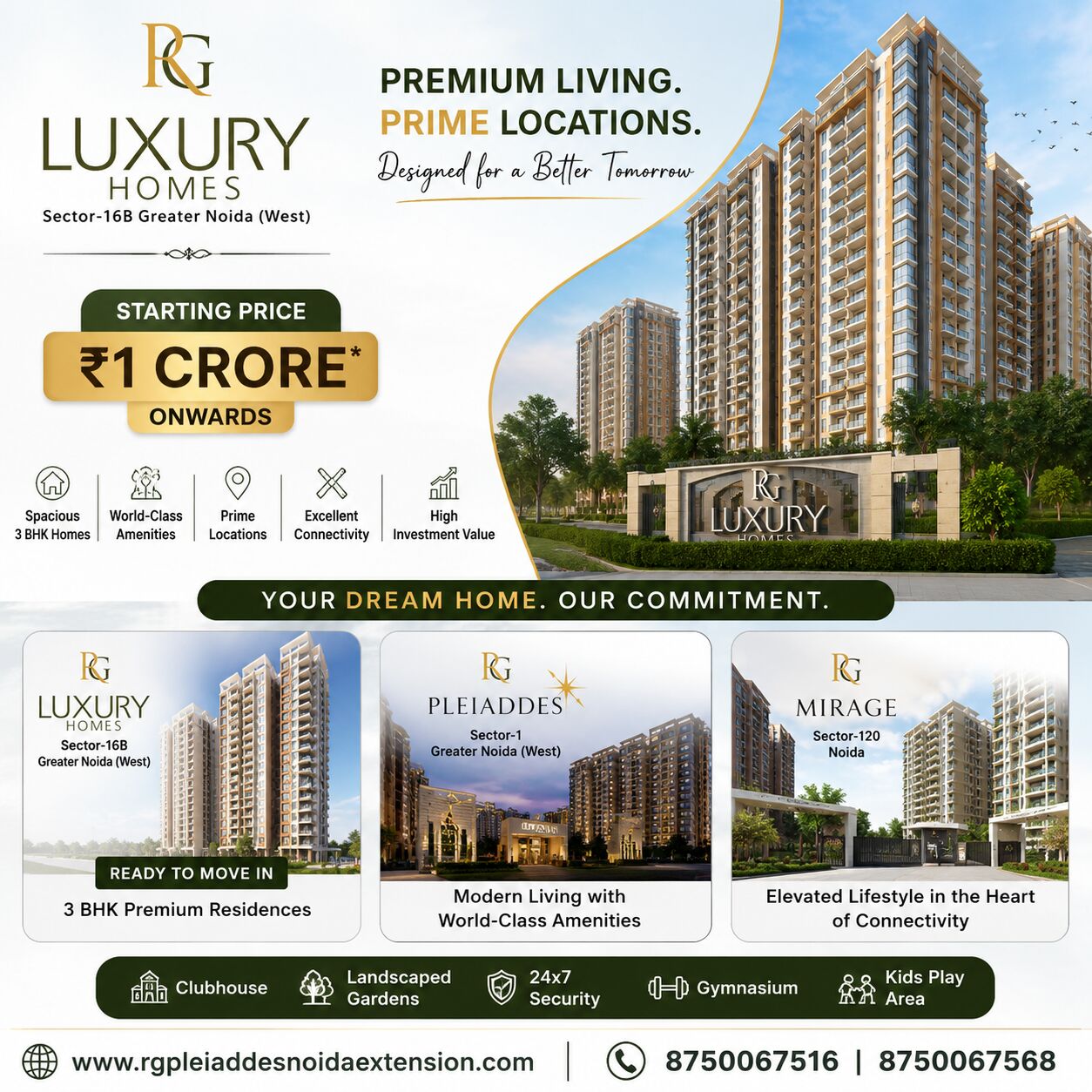 Noida, Real Estate, Find Your Ideal Home With RG Luxury Homes, RG Pleiaddes & RG Mirage In Noida NCR