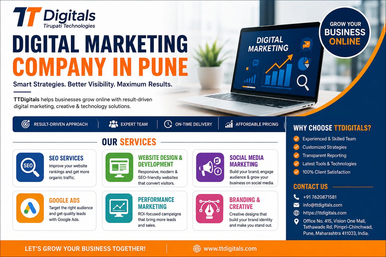 Pune, Marketing, Best Digital Marketing Company In Pune | SEO, Google Ads & Web Development &ndash; TTDigitals