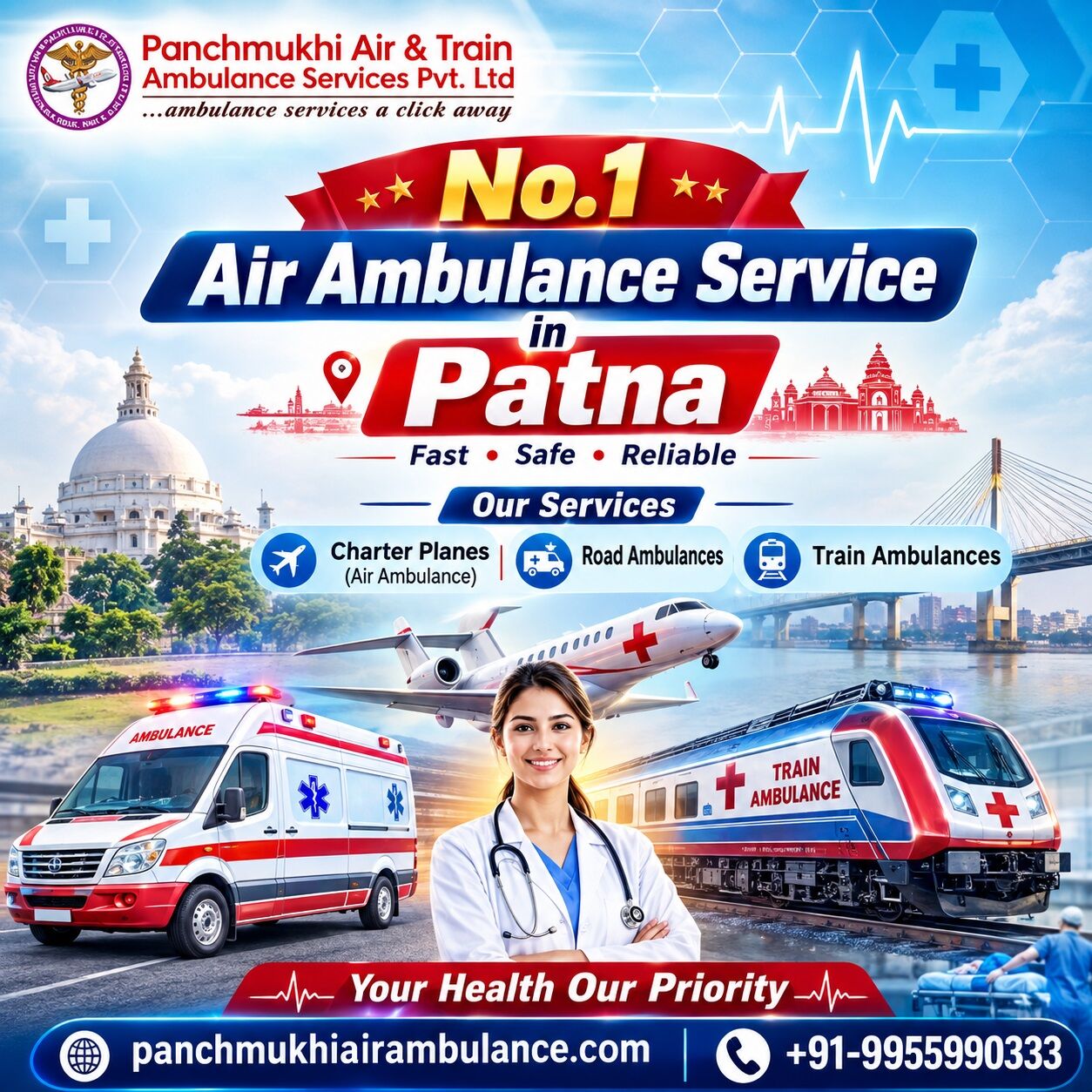 Mumbai, Health, Panchmukhi Air Ambulance In Patna - Rapid Air Medical Rescue