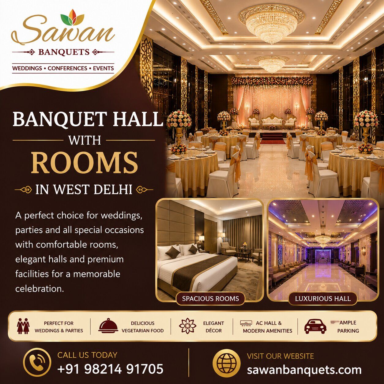 New Delhi, Event Planning, Banquet Hall With Rooms In West Delhi