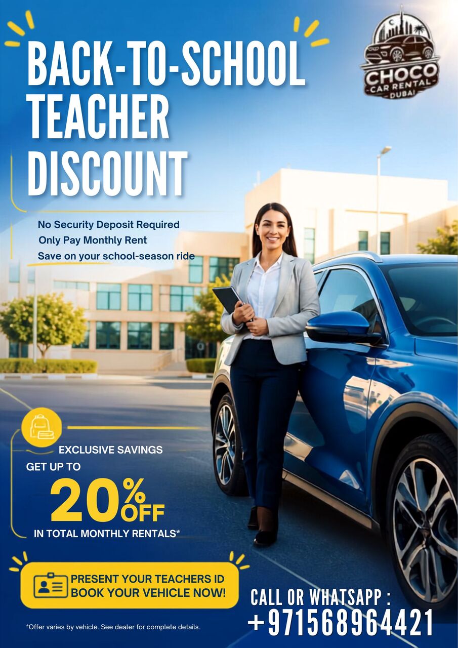Dubai, Rideshare, Exclusive Back‑to‑School Teachers Car Rental Offers