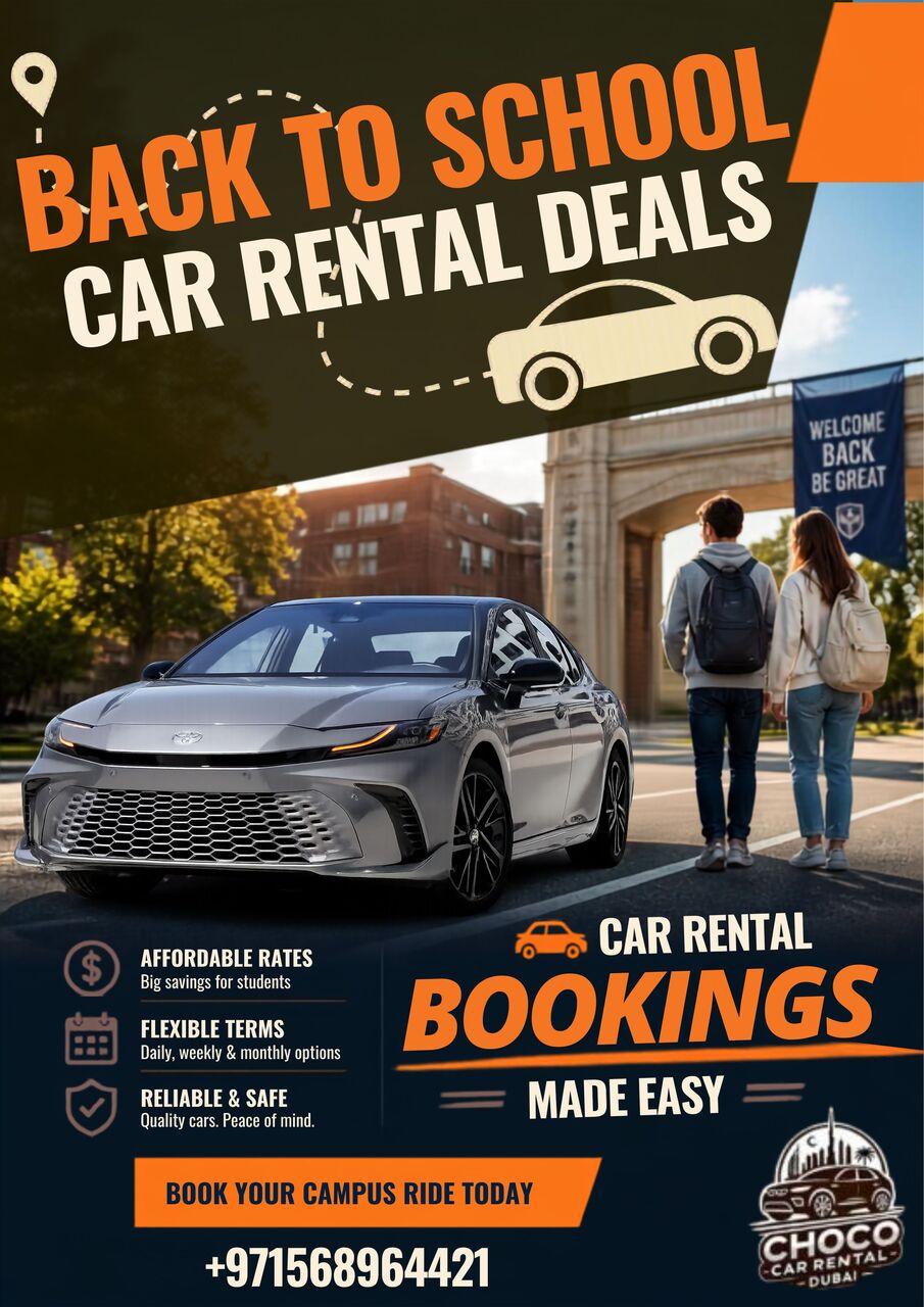 Dubai, Rideshare, Back‑to‑School Car Rentals