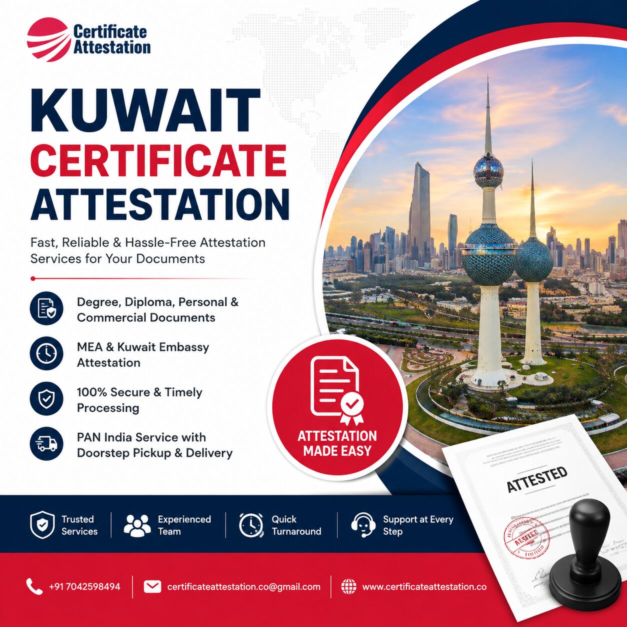 Mumbai, Legal, Kuwait Certificate Attestation Services In India | Fast & Trusted