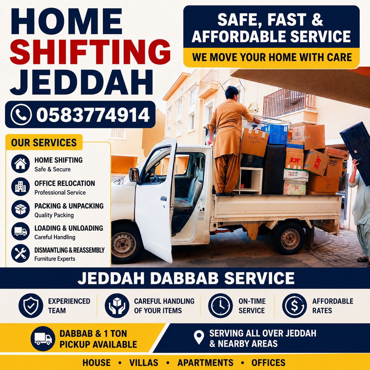 Jeddah, Household, JEDDAH DABBAB AND DYNA SERVICES HOME SHIFFTING MOVERS PACKERS OFFICE APARTMENT RABIGH