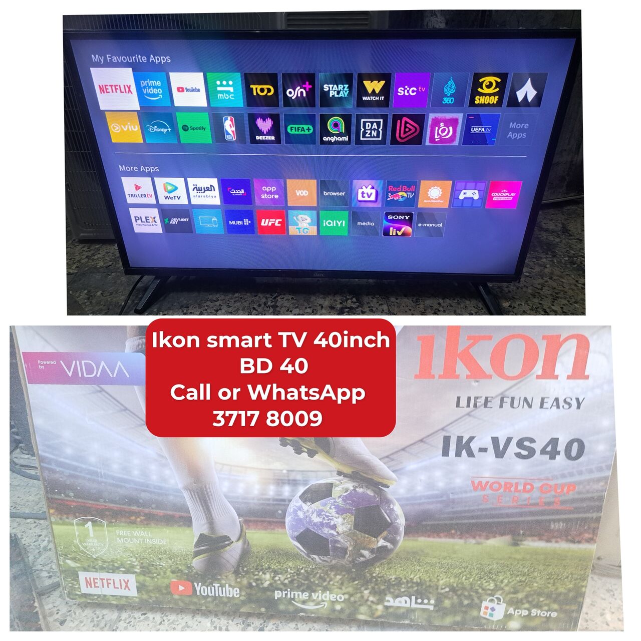 Manama, Appliances, BHD 40,  🌍🌐Ikon Smart TV 40inch In Good Condition For Sale With Delivery