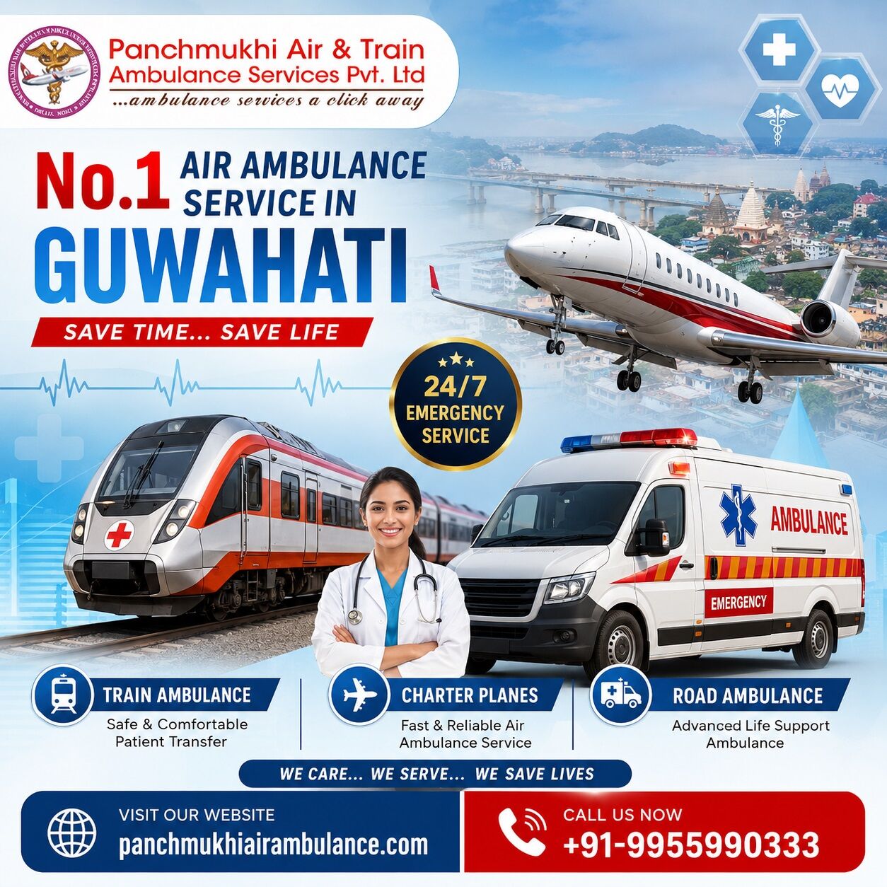 Mumbai, Health, Panchmukhi Affordable Air Ambulance In Guwahati - Trusted And Well Budgeted Service