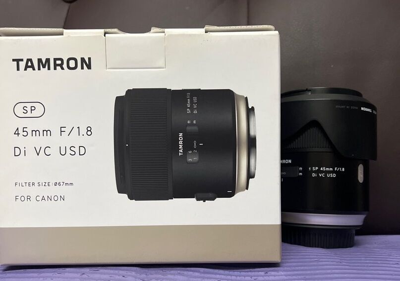 Riyadh, Photo & Video, SAR 800,  URGENT SALE!! Tamron SP 45mm F/1.8 Di VC USD (for Canon) - Open Box Condition