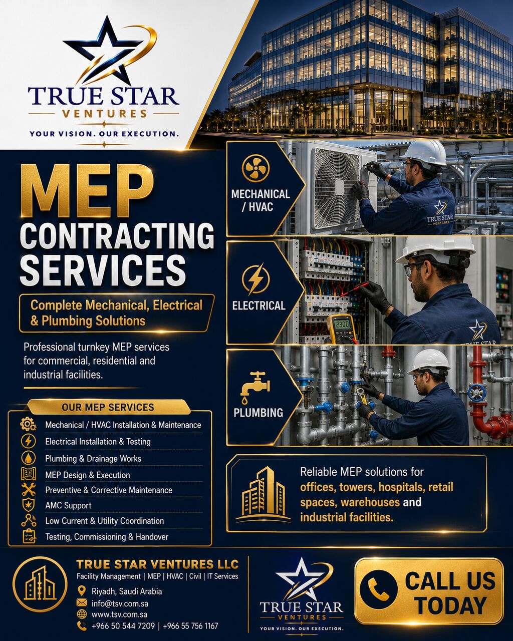 Riyadh, Technical, MEP Contracting Services