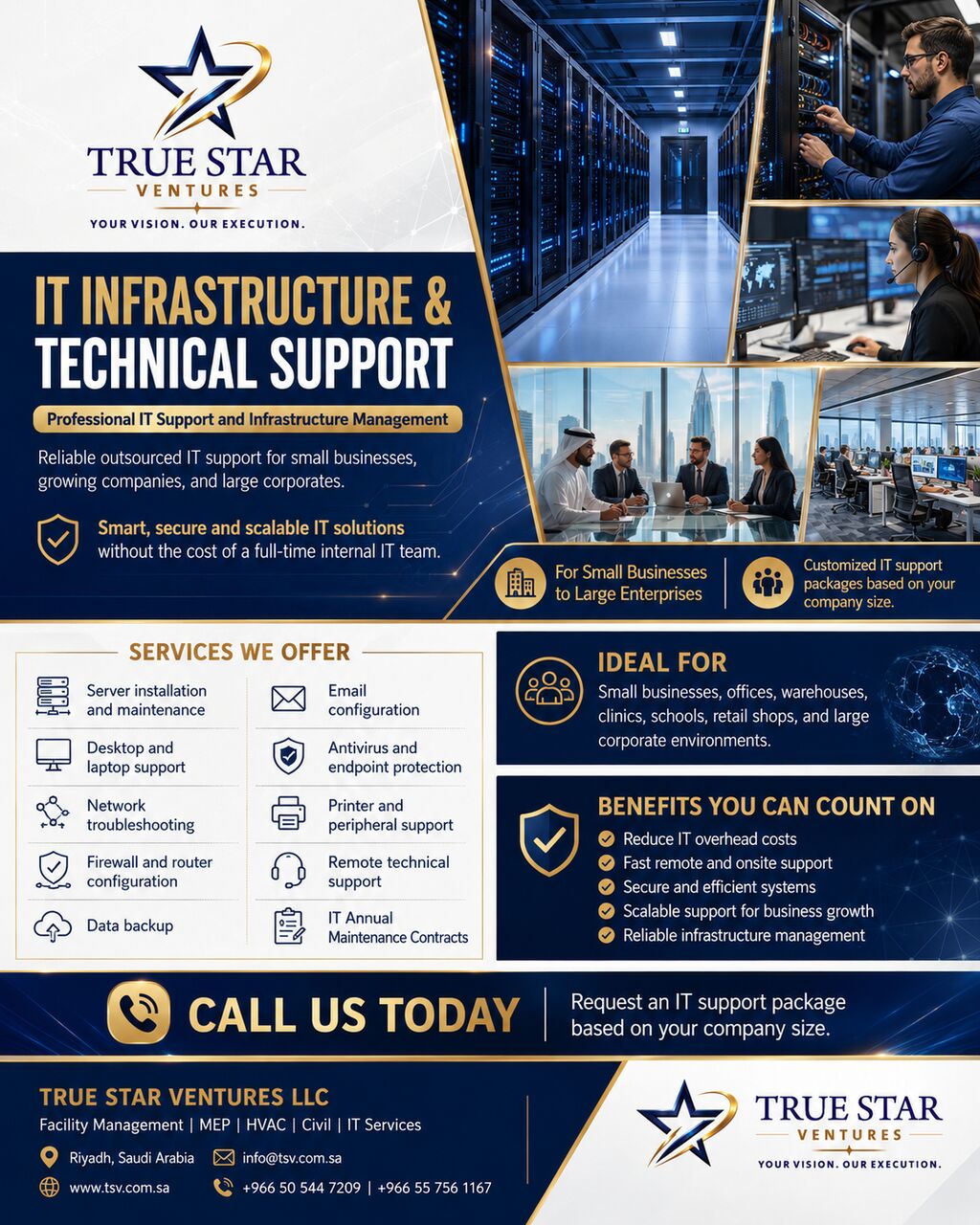 Riyadh, Computer, Outsourced IT Support, Server & Network Maintenance