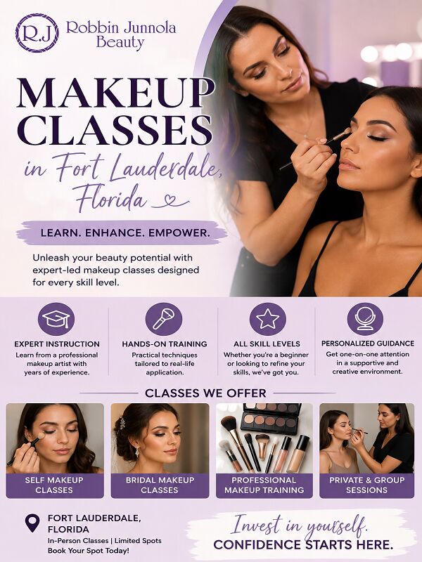 New York, Beautician, Makeup Classes In Fort Lauderdale, Florida | Robbin Junnola Beauty