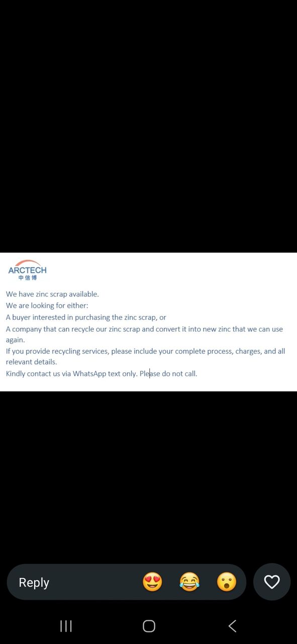 Jeddah, Jobs, Zinc Scrap Available / Recycling Services Required