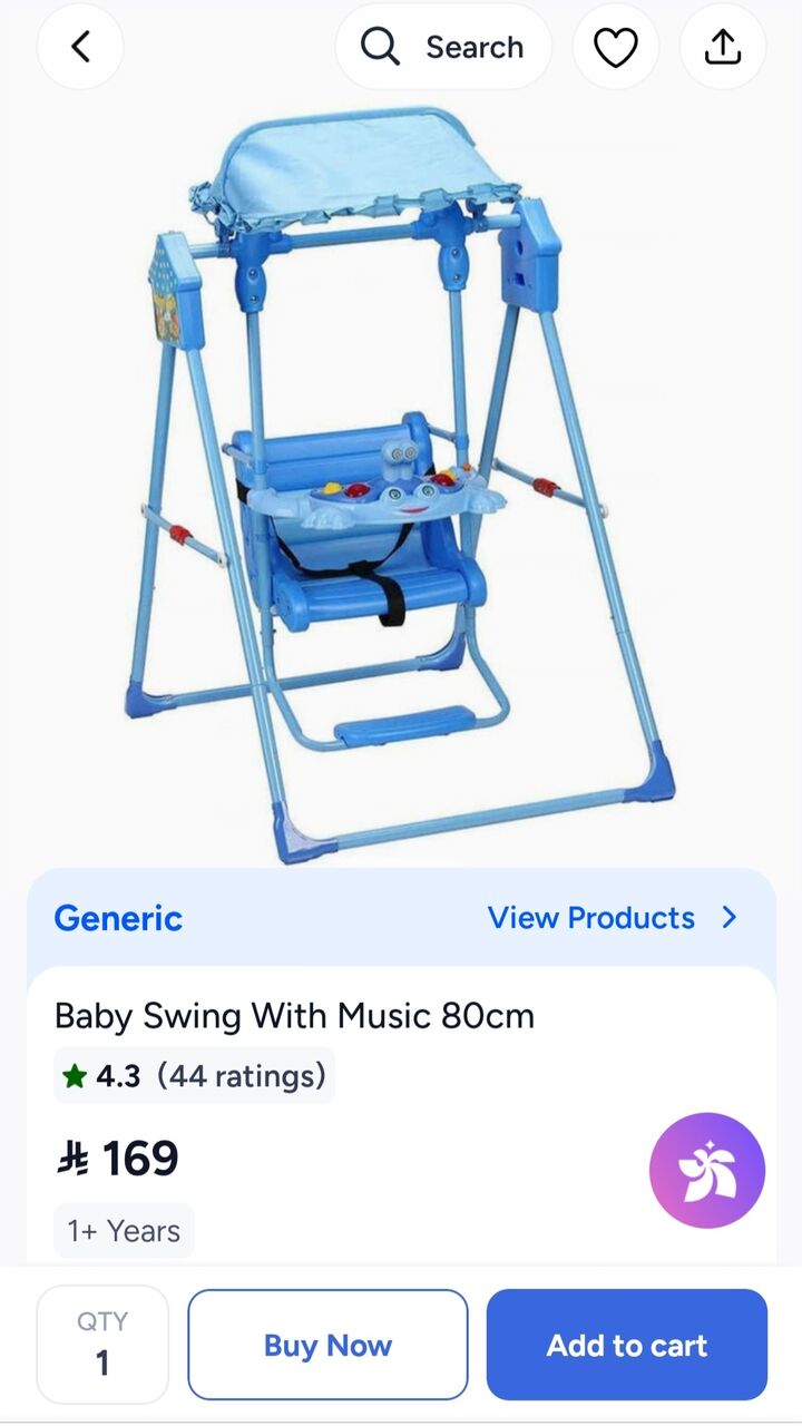 Al Malaz, Baby & Kid Stuff, SAR 120,  Baby Swing With Music 🎶