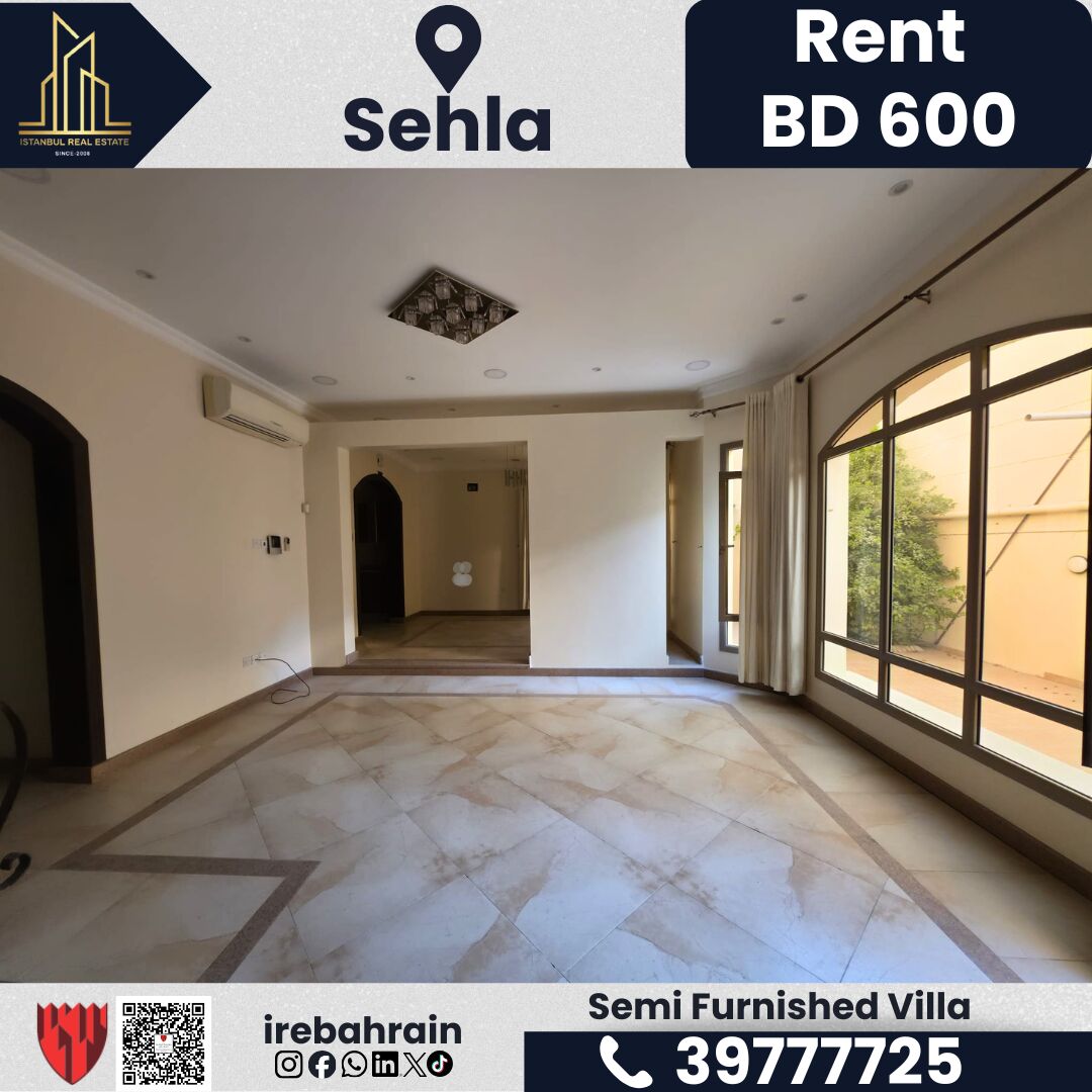 Manama, Apartments, Flats, Houses & Villas, BHD 600/month,  Furnished,  4 BR,  Semi-Furnished Villa For Rent &ndash; Sehla For 600 Bd