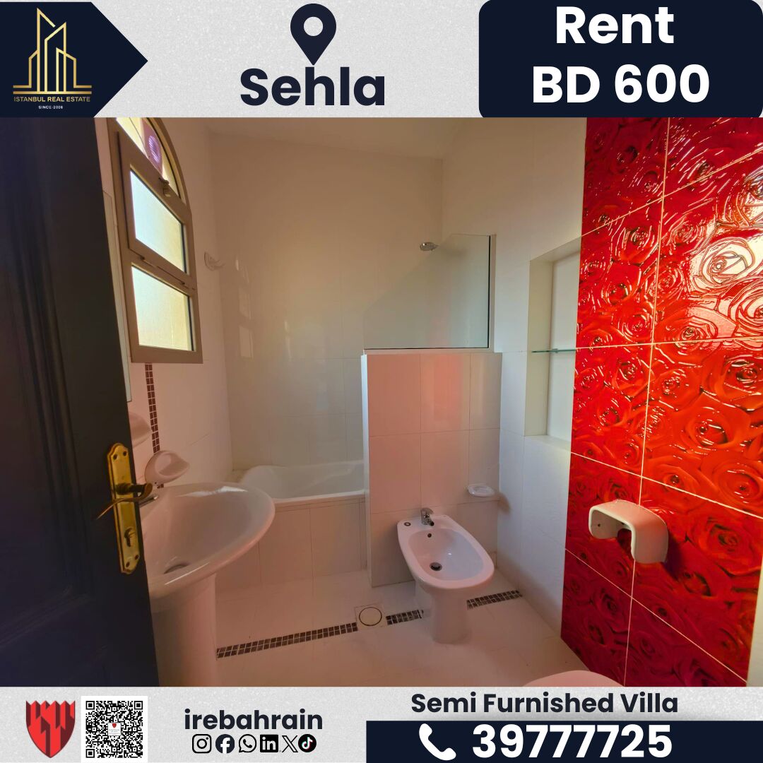 Manama, Apartments, Flats, Houses & Villas, BHD 600/month,  Furnished,  4 BR,  Semi-Furnished Villa For Rent &ndash; Sehla For 600 Bd