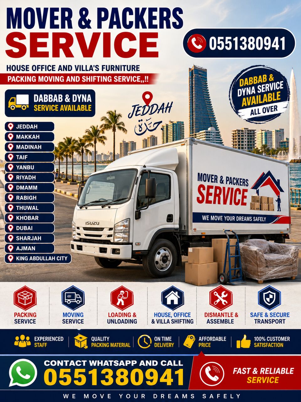 Jeddah, Labor/Moving, Professional Movers&bull;~House Furniture Shifting Jeddah Makkah Madinah Taif..0551380941