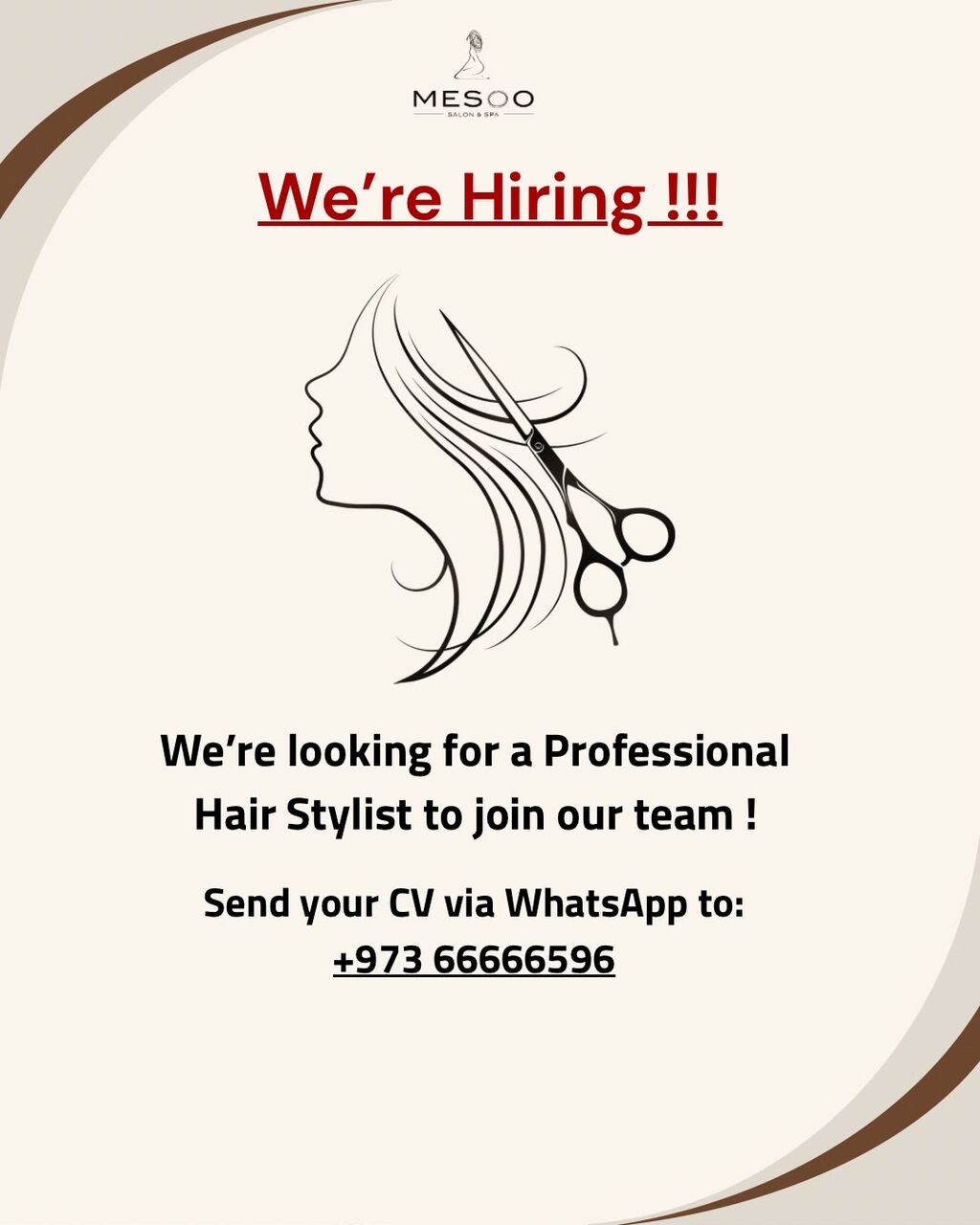 Manama, Jobs, 📢 We’re Hiring – Hair Stylist