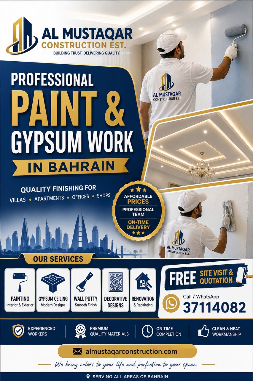 Manama, Construction, Paint & Gypsum Work