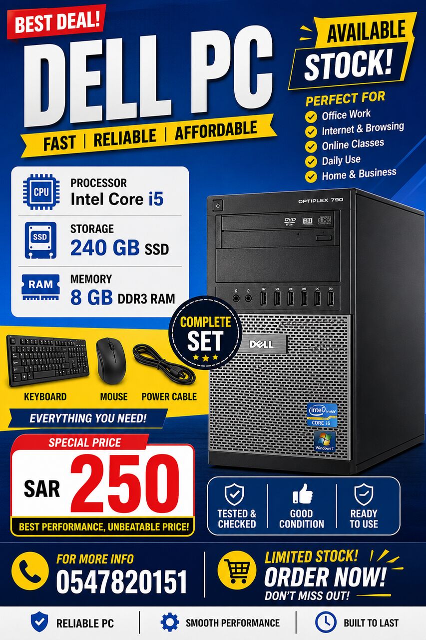 Khobar, Computers, SAR 250,  🔥 DELL OPTIPLEX DESKTOP PC – SPECIAL OFFER 🔥