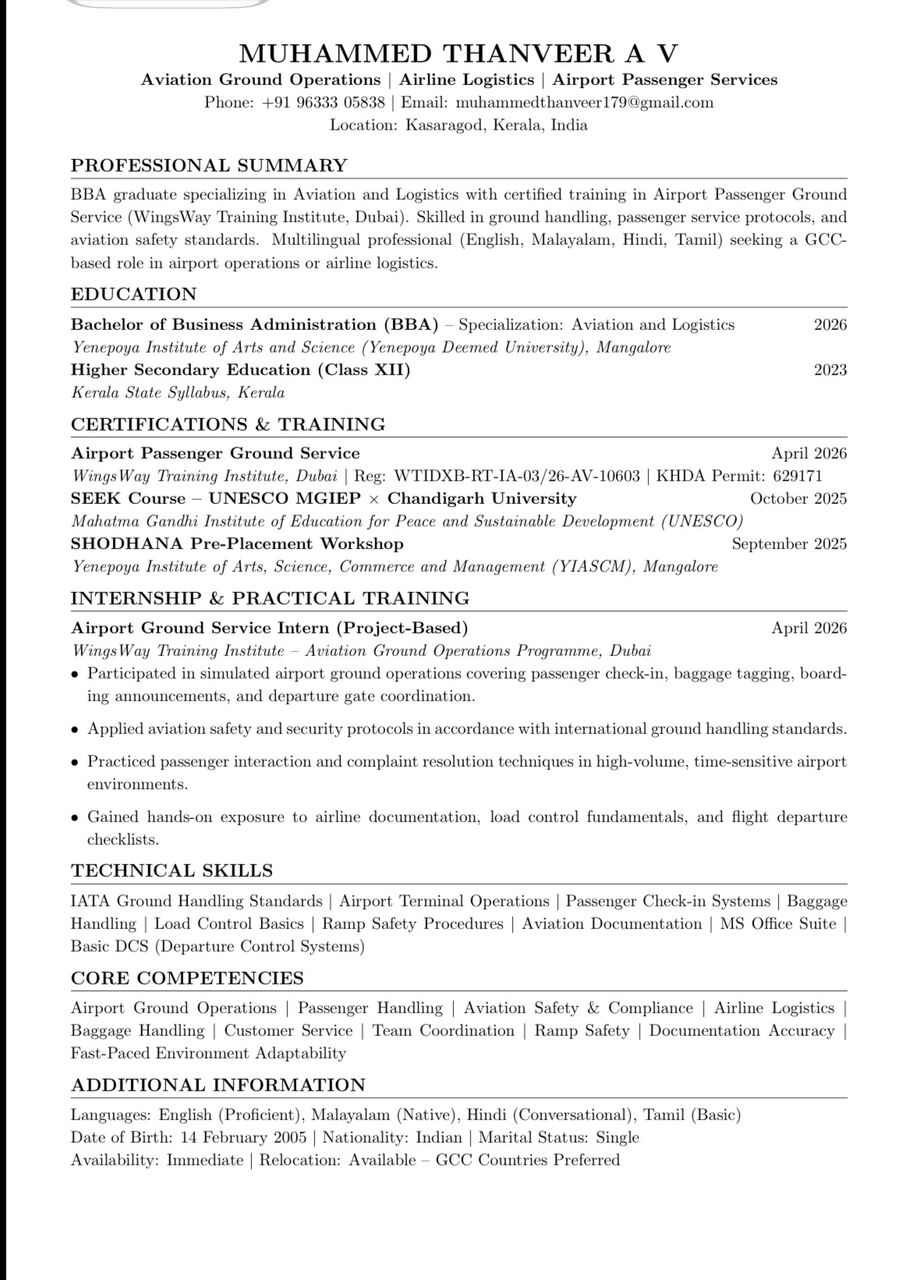 Dubai, Job Seekers, Ground Hadling Cargo Handling Passenger Ground Service